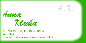 anna kluka business card
